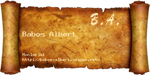 Babos Albert névjegykártya
