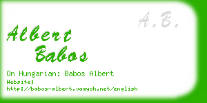 albert babos business card